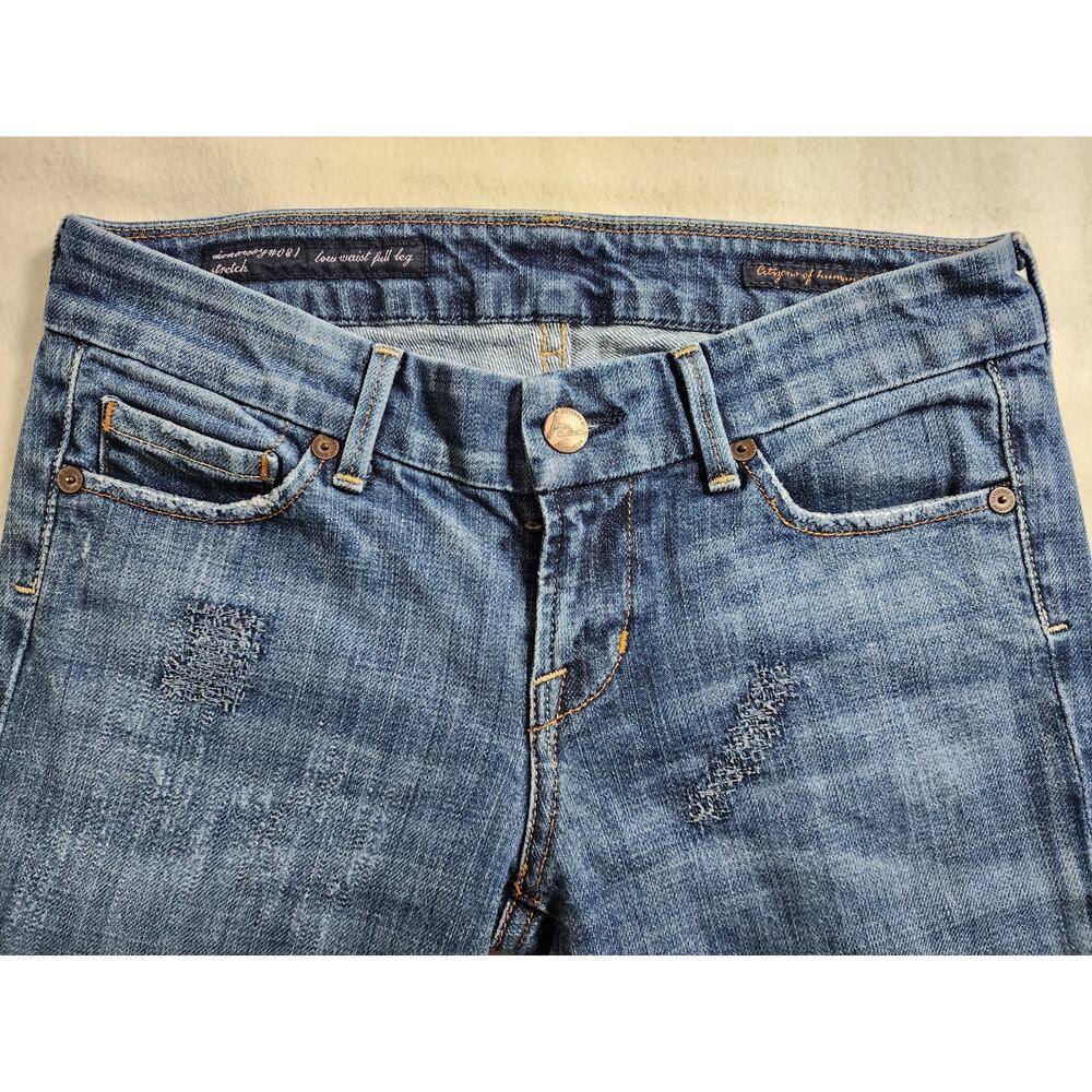 Citizens of Humanity Dunaway Low Waist Full Leg Flare Jeans Blue 087-001 Sz 26 - Picture 3 of 10